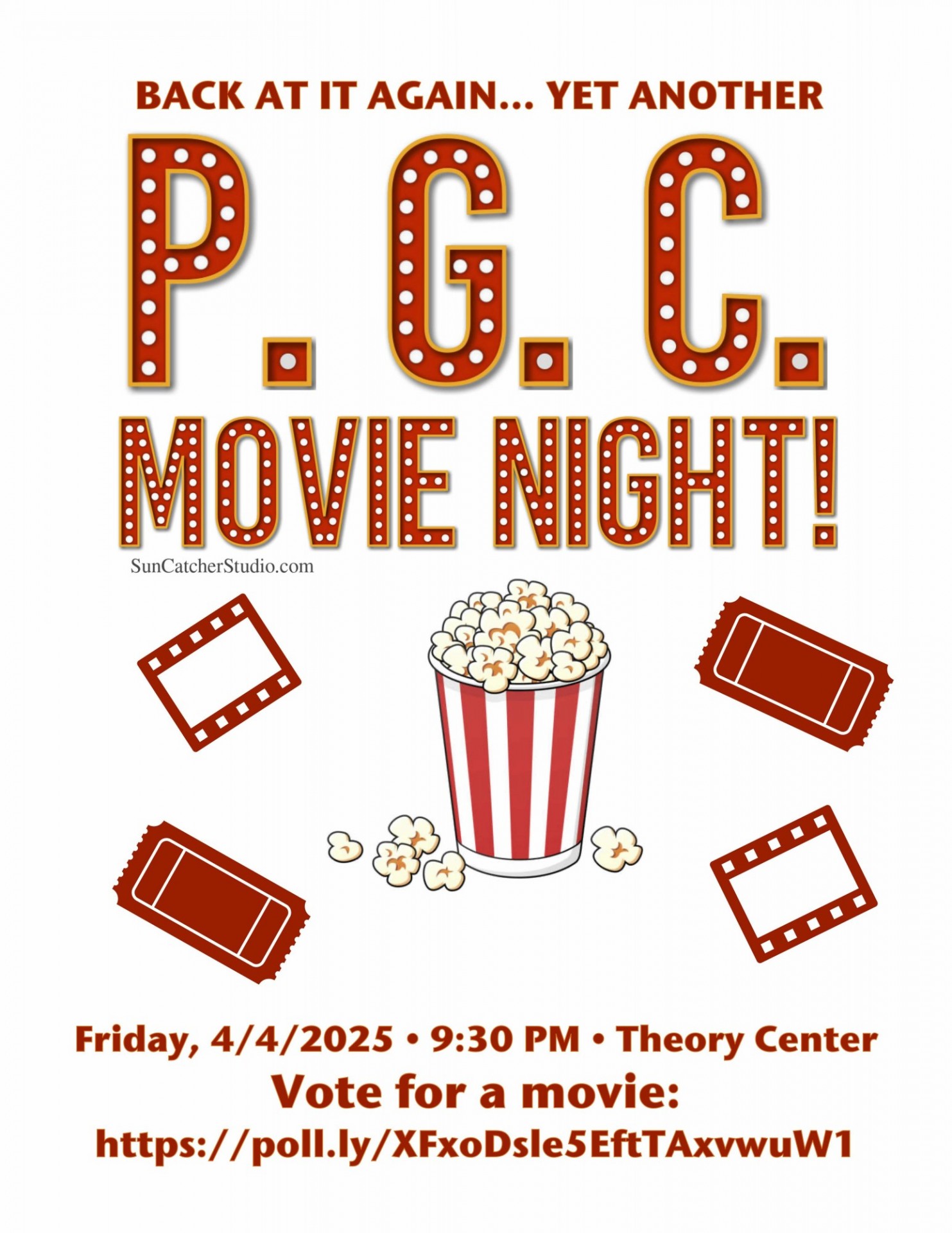 Poster advertising the movie night.