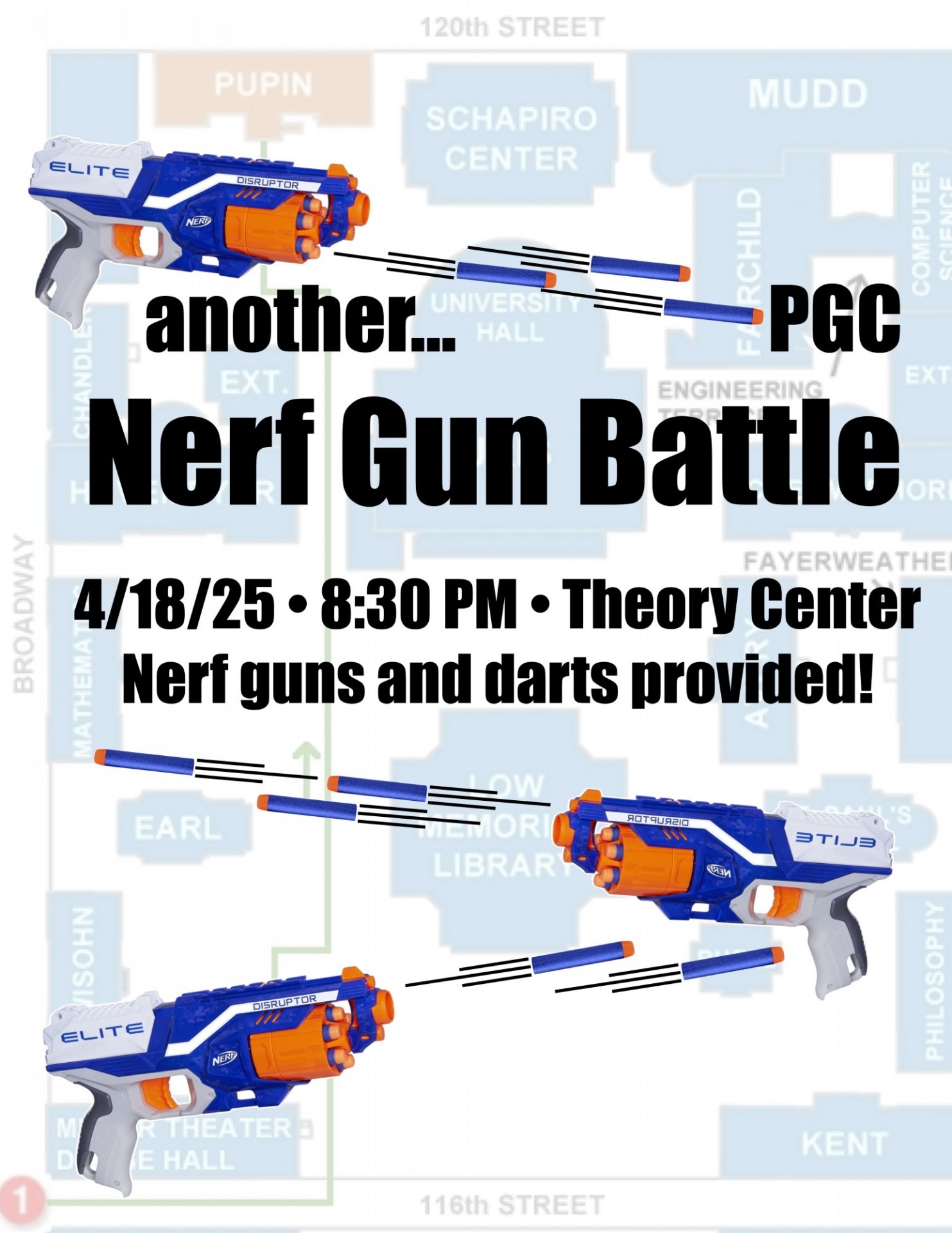 Poster advertising Nerf Gun Battle