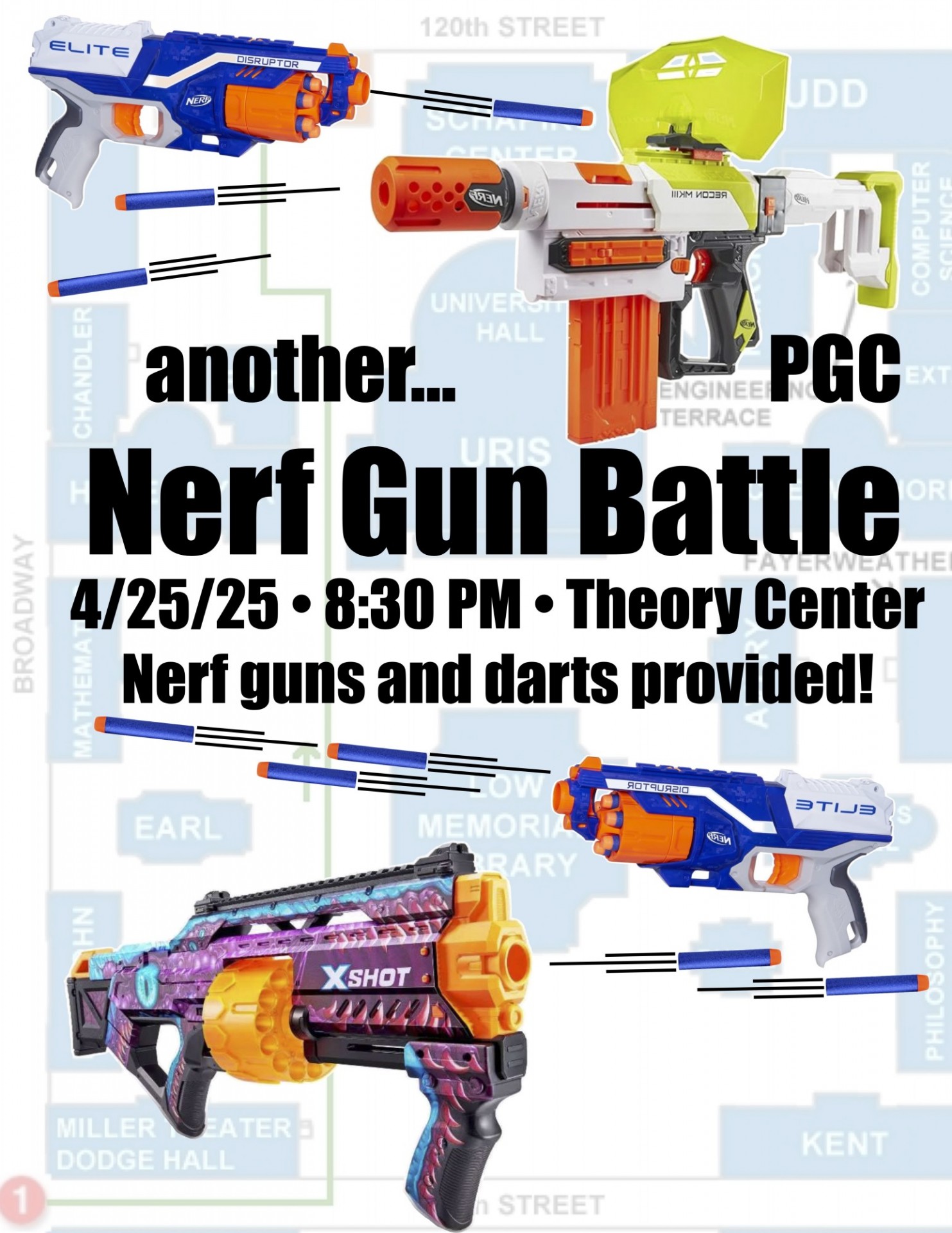 Poster advertising Nerf Gun Battle